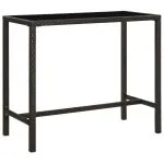 Set mobilier bar de grădină, 5 piese, maro, poliratan