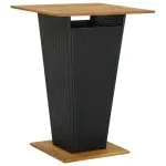 Set mobilier de bar de grădină, 3 piese, negru