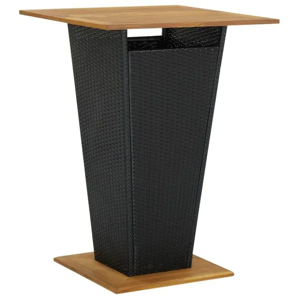 Set mobilier de bar de grădină, 3 piese, negru