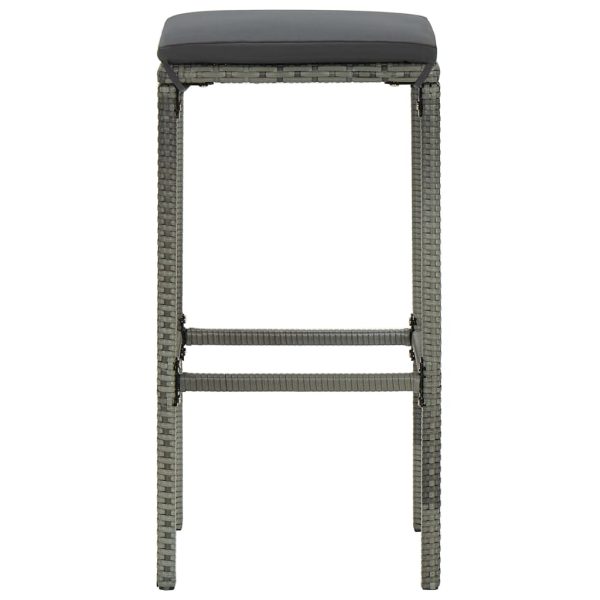 Set mobilier bar de grădină cu perne, 5 piese, gri