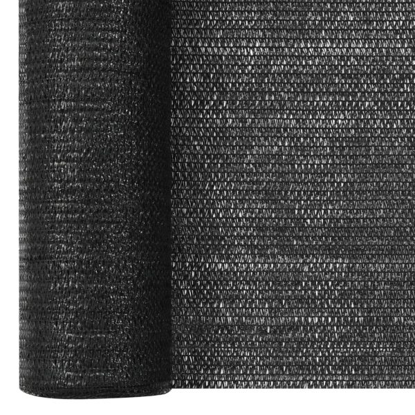 Plasă protecție intimitate, negru, 2×25 m, HDPE, 75 g/m²