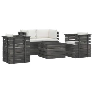 Set mobilier grădină paleți cu perne 5 piese lemn masiv pin