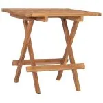 Set mobilier exterior pliabil cu perne, 3 piese, lemn masiv tec