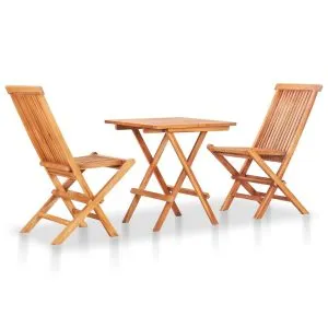 Set bistro 3 piese cu perne verde deschis, lemn masiv tec