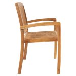 Bancă de grădină stivuibilă cu pernă, 128,5 cm, lemn masiv tec