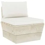 Set mobilier grădină din paleți, cu perne, 3 piese, lemn molid