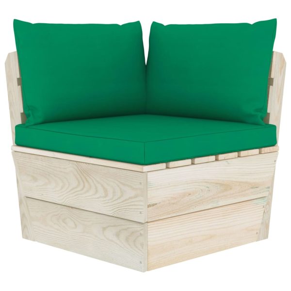 Set mobilier grădină din paleți cu perne, 5 piese, lemn molid