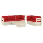 Set mobilier grădină din paleți cu perne, 6 piese, lemn molid