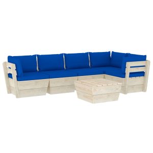 Set mobilier grădină din paleți cu perne, 6 piese, lemn molid