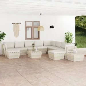 Set mobilier grădină din paleți cu perne