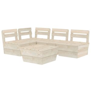 Set mobilier grădină din paleți, 5 piese, lemn de molid tratat