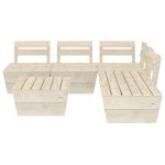 Set de mobilier paleți de grădină 6 piese lemn molid tratat