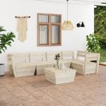 Set mobilier palet pentru grădină 6 piese lemn de molid tratat