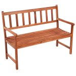 Bancă de grădină cu pernă, 120 cm, lemn masiv de acacia