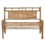 Bancă de grădină cu pernă, 120 cm, bambus