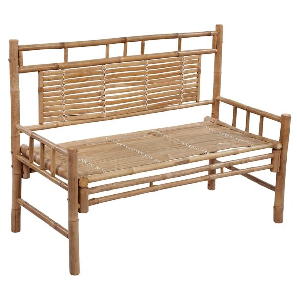 Bancă de grădină cu pernă, 120 cm, bambus
