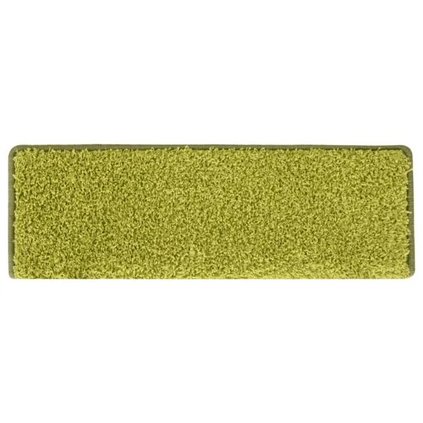 Covorașe trepte de scară, 15 buc., verde, 65x21x4 cm