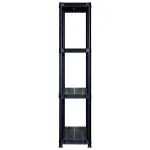Raft de depozitare cu 4 polițe, negru, 244×30,5×130 cm, plastic