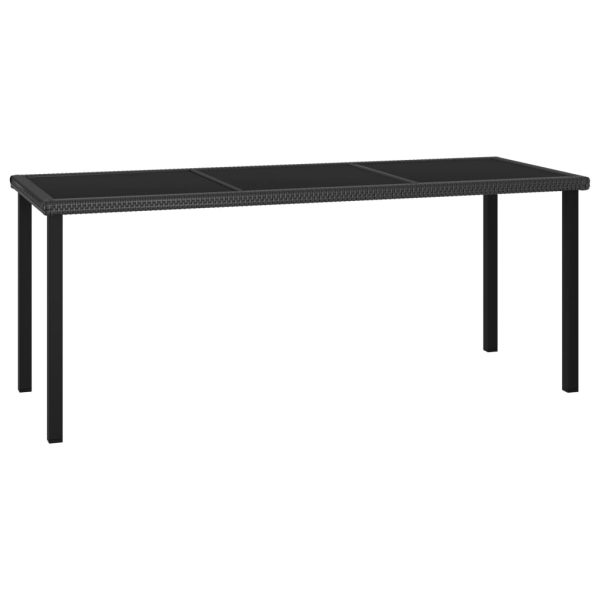 Set de mobilier de grădină, 9 piese, negru, poliratan