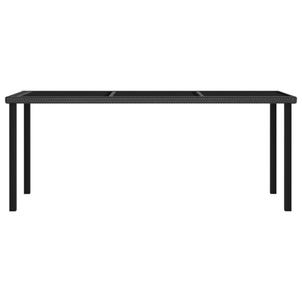 Set de mobilier de grădină, 9 piese, negru, poliratan