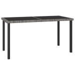 Set mobilier de grădină, 7 piese, gri, poliratan