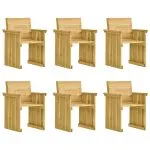 Set mobilier de exterior, 7 piese, lemn de pin tratat