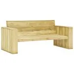 Set mobilier de grădină cu perne, 3 piese, lemn de pin tratat