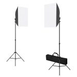 Set studio foto cu lumini softbox și reflector