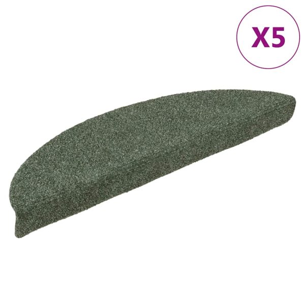 Covorașe scări autoadezive 5 buc,verde,56x17x3cm cusătură punch
