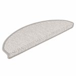 Covoraș scări autoadeziv 15 buc platină 65x21x4 cm aspect sisal