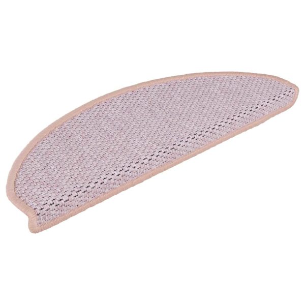 Covorașe scări autoadezive 15 buc. roz 65x21x4 cm aspect sisal