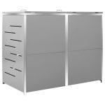 Magazie pentru două pubele, 138×77,5×112,5 cm, oțel inoxidabil