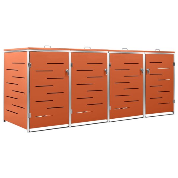 Magazie pentru patru pubele 276,5×77,5×112,5 cm oțel inoxidabil
