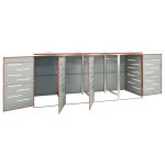 Magazie pentru patru pubele 276,5×77,5×112,5 cm oțel inoxidabil