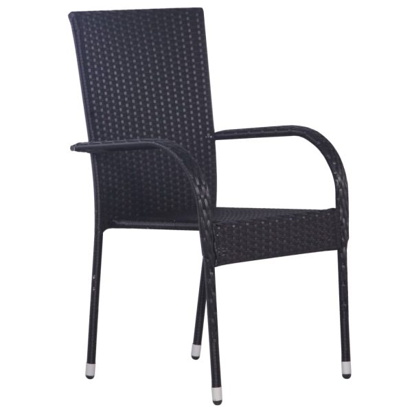 Set mobilier de grădină, 5 piese, negru