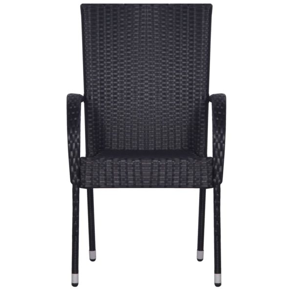 Set mobilier de grădină, 5 piese, negru
