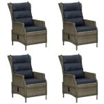 Set mobilier de grădină, 5 piese, maro