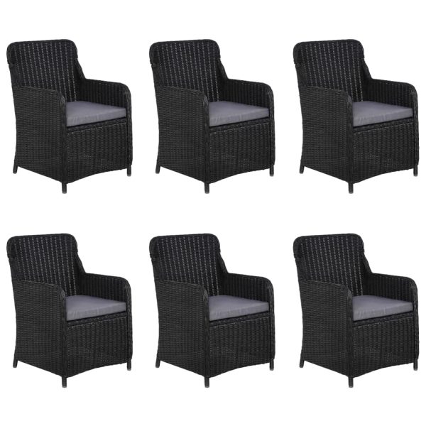 Set mobilier de grădină, 7 piese, negru