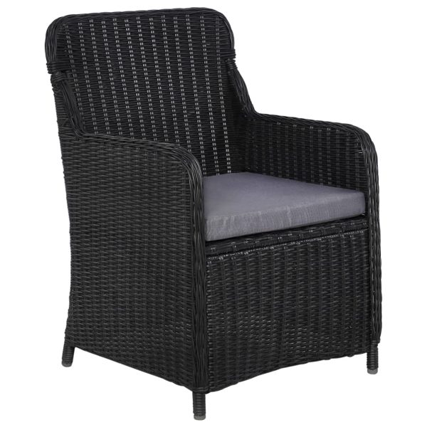 Set mobilier de grădină, 7 piese, negru