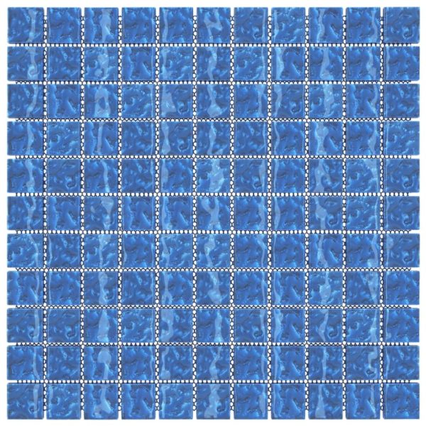 Plăci mozaic, 11 buc., albastru, 30×30 cm, sticlă