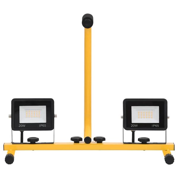 Proiector cu LED și mâner, 2×20 W, alb rece