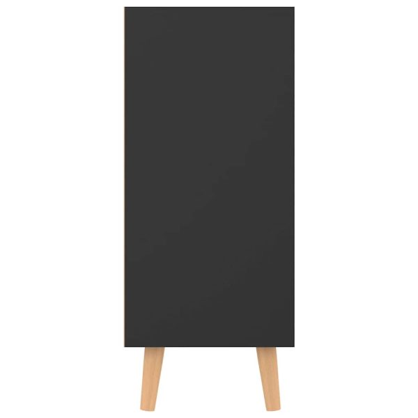 Servantă, negru extralucios, 90x30x72 cm, lemn prelucrat