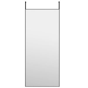 Oglindă pentru ușă, negru, 40×100 cm, sticlă și aluminiu