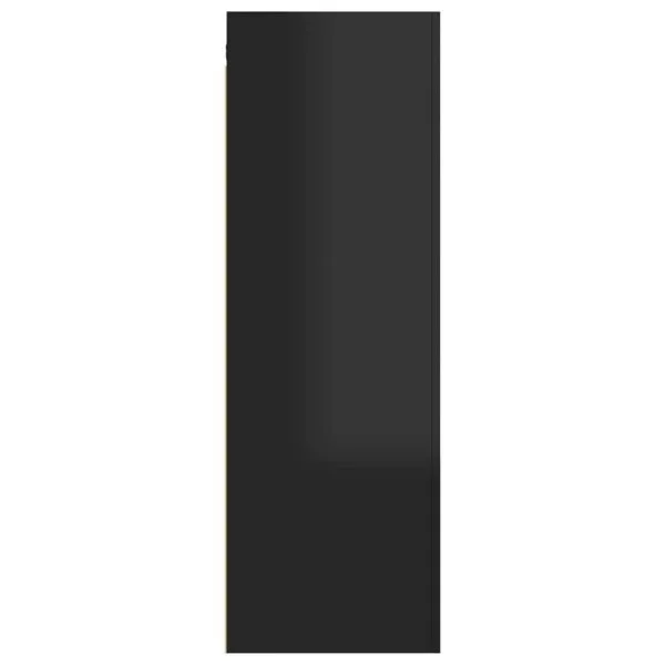 Comodă TV, negru extralucios, 30,5x30x90 cm, lemn prelucrat