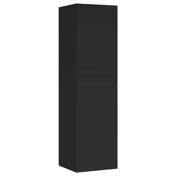 Dulap TV, negru, 30,5x30x110 cm, lemn prelucrat