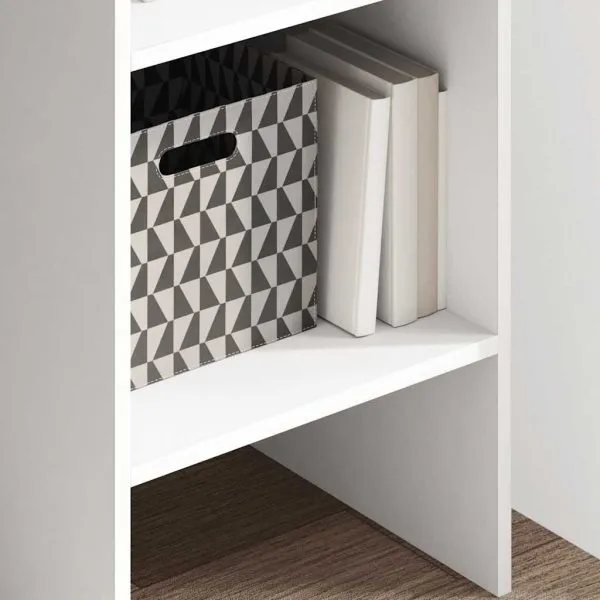 Bibliotecă, alb, 40x35x180 cm, lemn prelucrat
