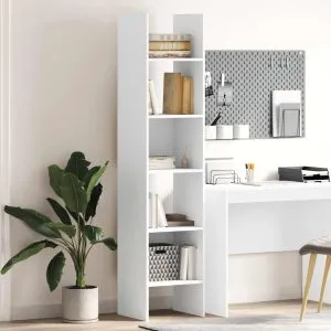 Bibliotecă, alb, 40x35x180 cm, lemn prelucrat