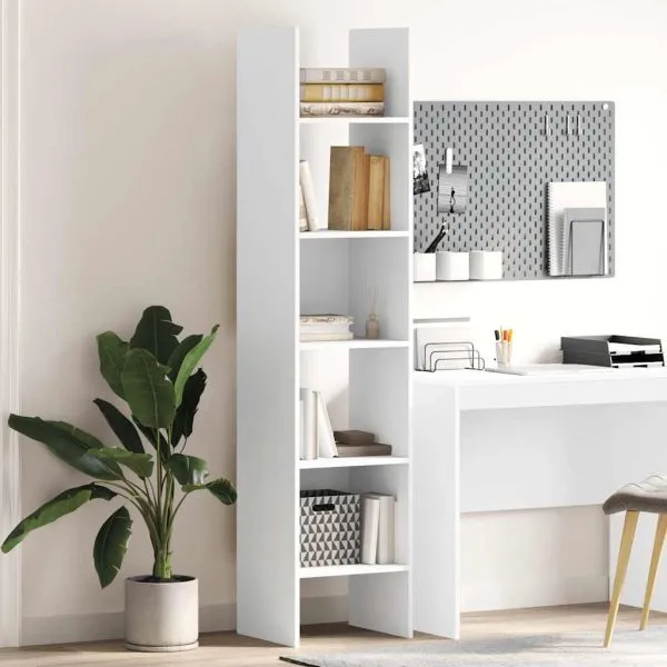 Bibliotecă, alb, 40x35x180 cm, lemn prelucrat