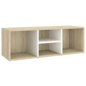 Bancă depozitare pantofi, alb & stejar Sonoma, 105x35x35cm, PAL