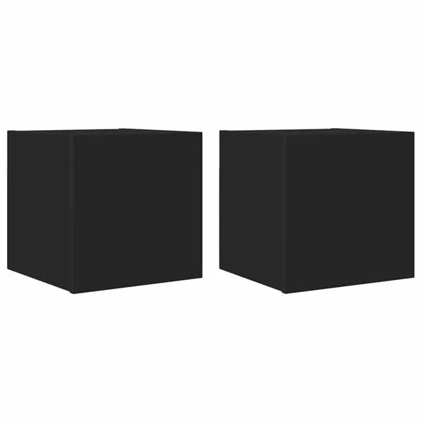 Dulapuri TV montaj pe perete, 2 buc., negru, 30,5x30x30 cm